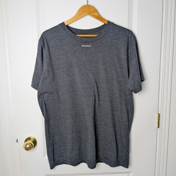 Womance Men's Gray Organic Cotton T-Shirt – Size XL – Soft & Minimalist #114 - Picture 1 of 5